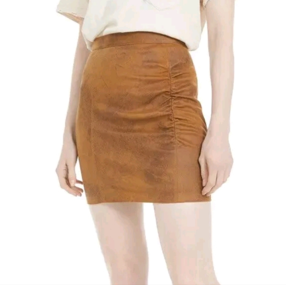 Free People Camel Mini Skirt